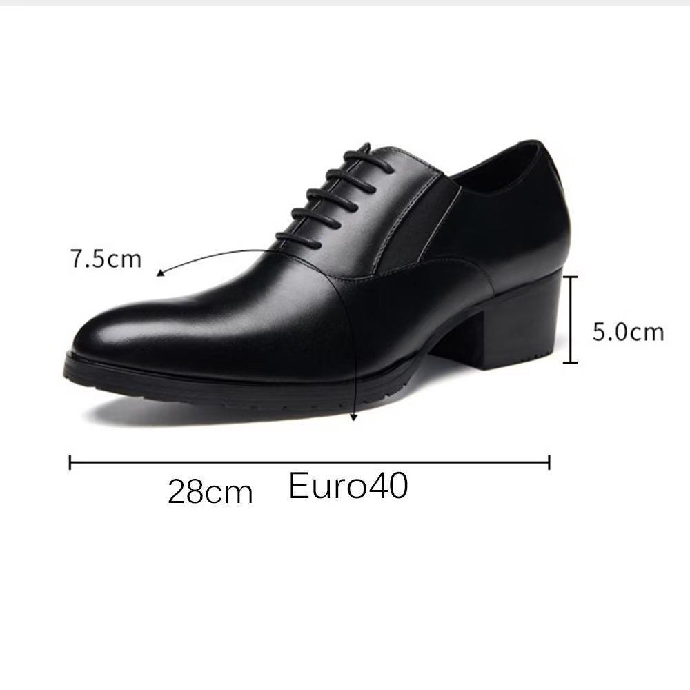 Chaussures Formelles Pour Hommes Relief Élégance Habillées Oxford À Bout Pointu - Noir