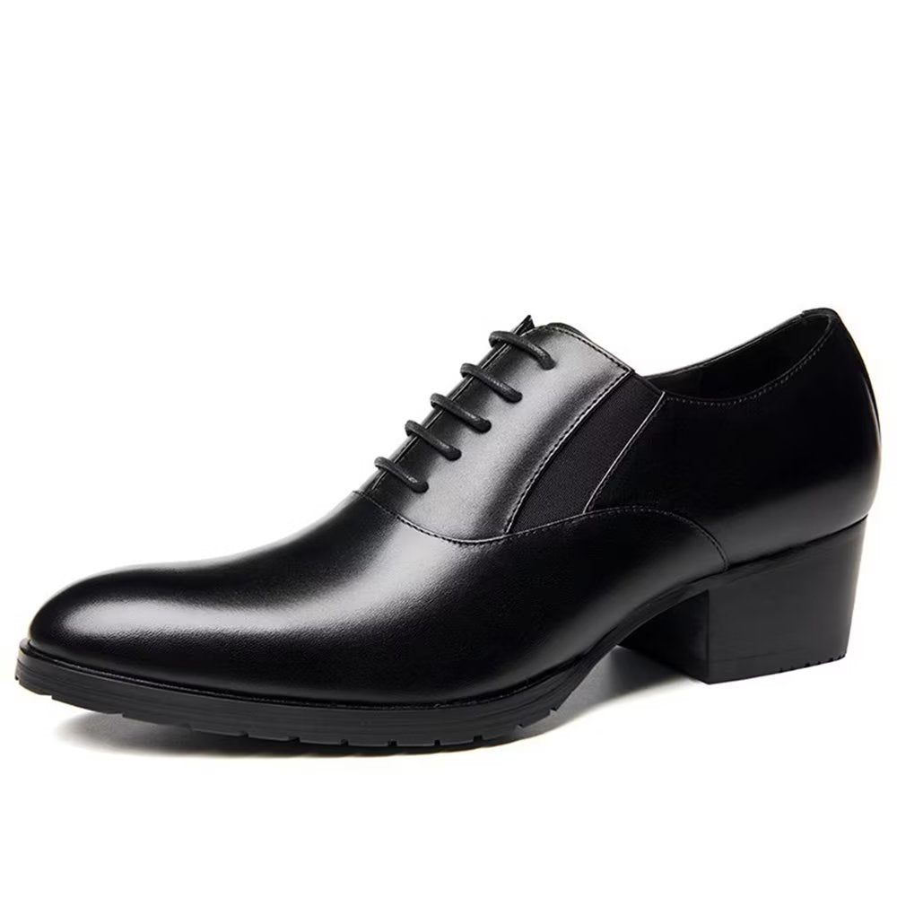 Chaussures Formelles Pour Hommes Relief Élégance Habillées Oxford À Bout Pointu - Noir