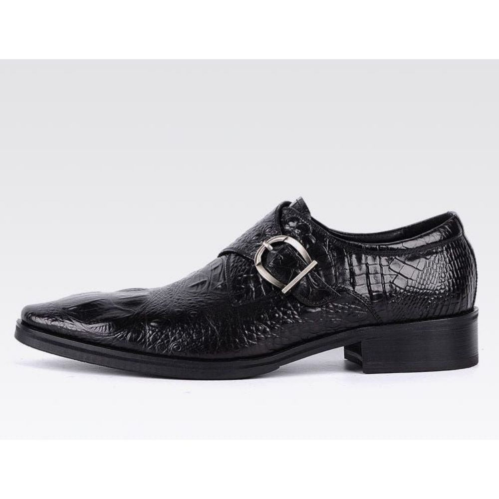 Chaussures Formelles Pour Hommes Richelieu À Bout Pointu Et Enfiler - Noir