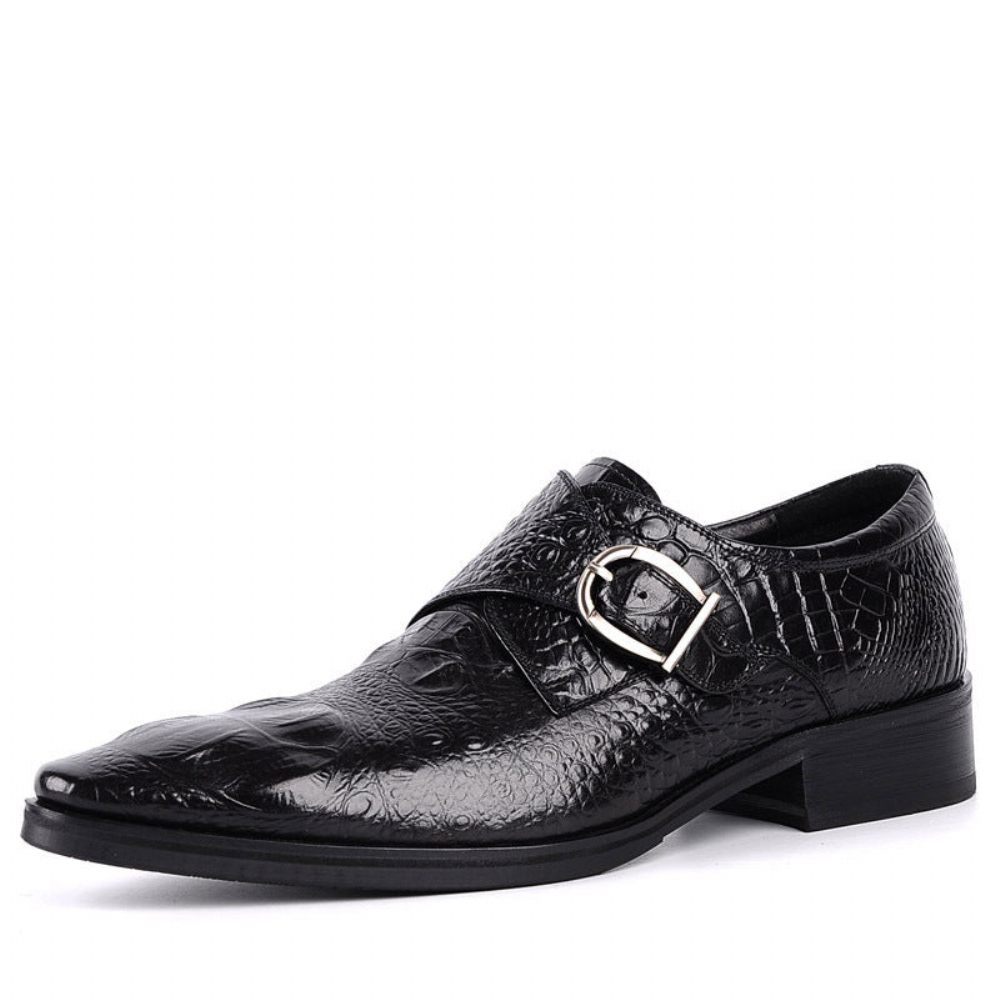 Chaussures Formelles Pour Hommes Richelieu À Bout Pointu Et Enfiler - Noir