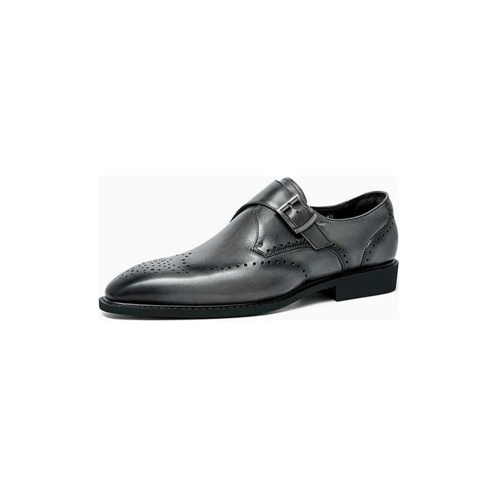 Chaussures Formelles Pour Hommes Richelieu À Bout Pointu Motif Exotique - Gris