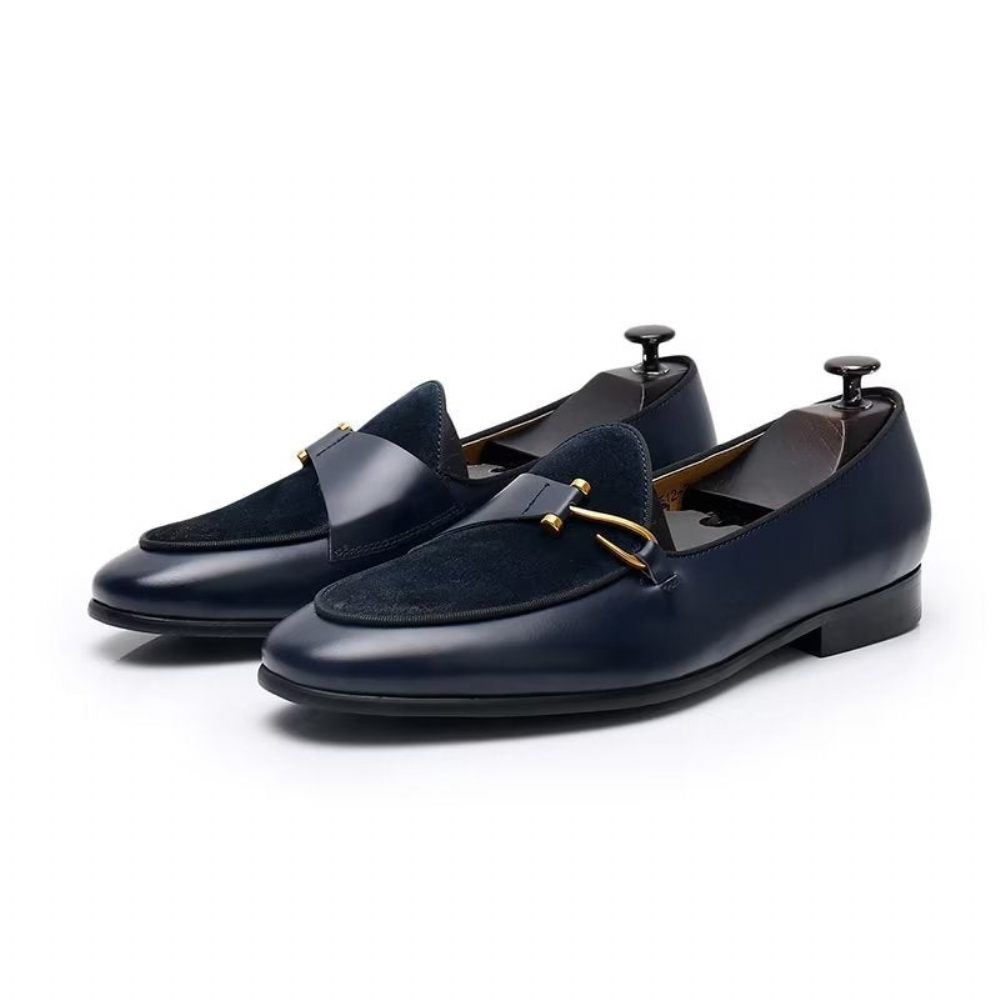 Chaussures Formelles Pour Hommes Richelieu Classiques À Enfiler - Noir