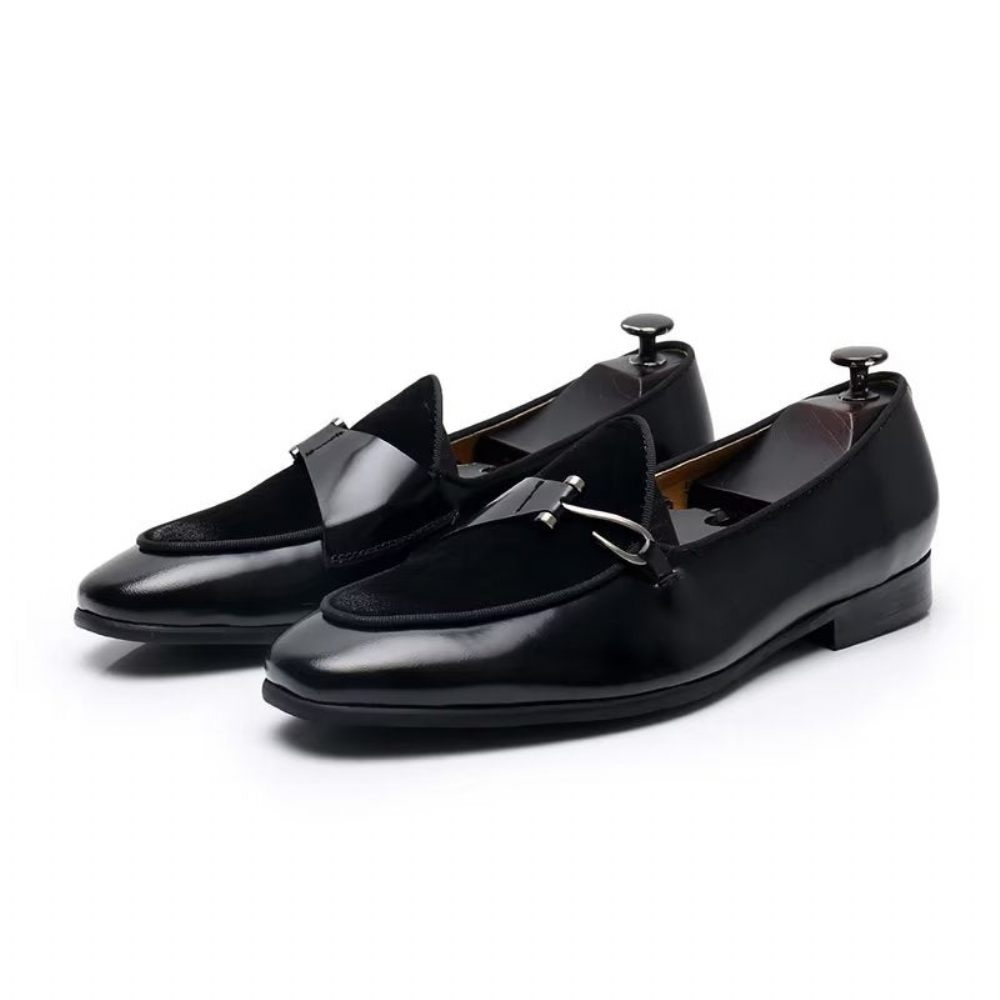 Chaussures Formelles Pour Hommes Richelieu Classiques À Enfiler - Noir