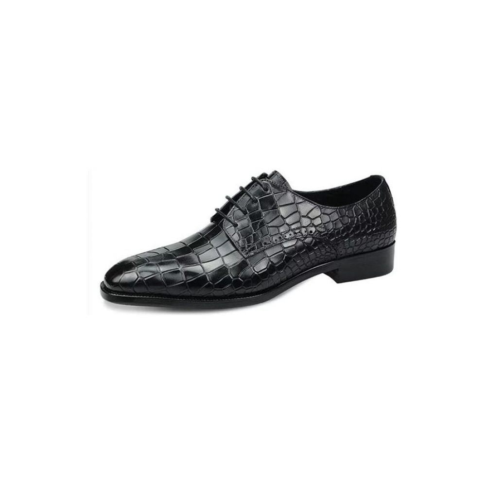 Chaussures Formelles Pour Hommes Richelieu Cuir Crocodile Élégantes Luxe