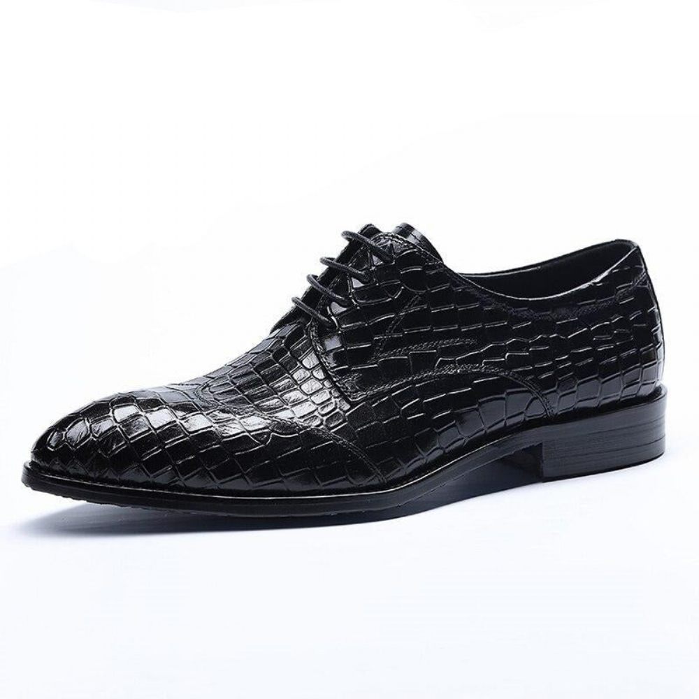 Chaussures Formelles Pour Hommes Richelieu Cuir Crocodile Exquis