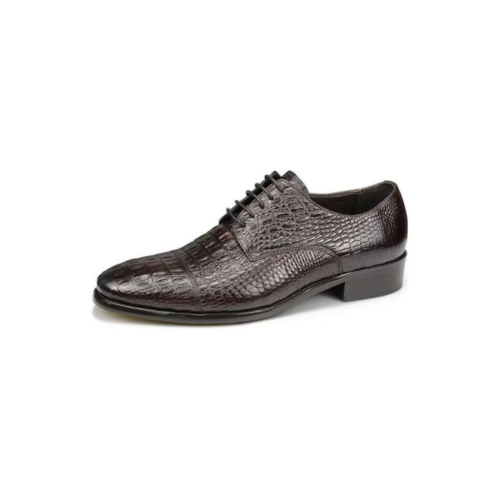 Chaussures Formelles Pour Hommes Richelieu Cuir Crocodile Somptueux Et Opulentes