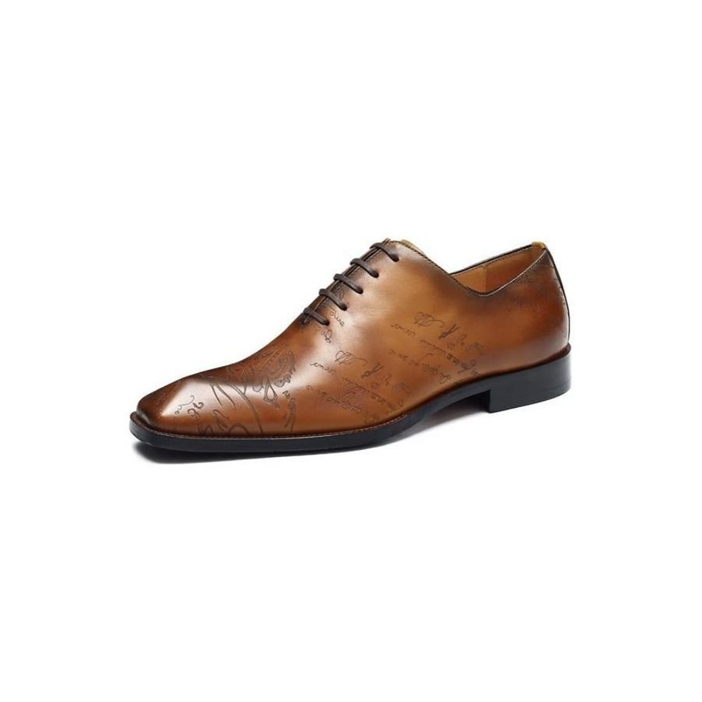 Chaussures Formelles Pour Hommes Richelieu Cuir Oxford - Marron