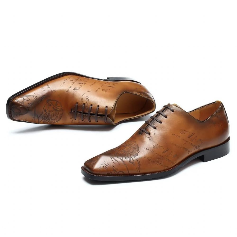 Chaussures Formelles Pour Hommes Richelieu Cuir Oxford - Marron