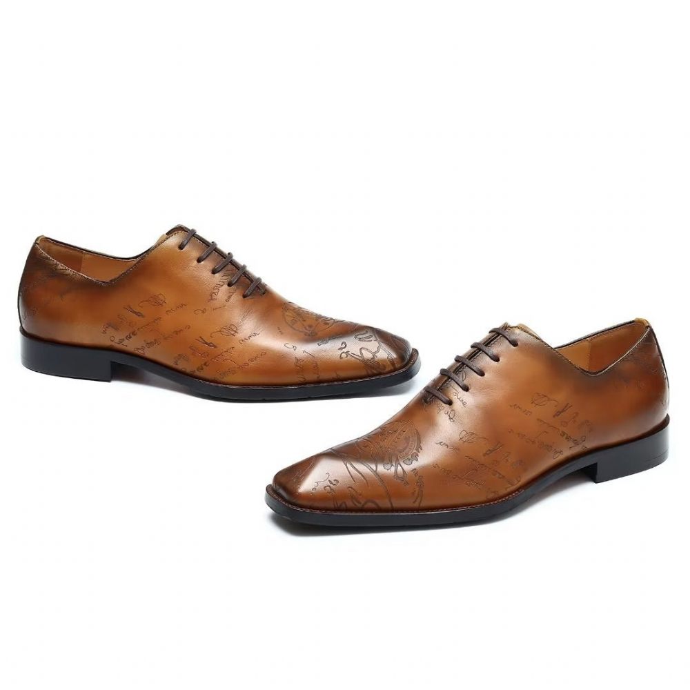 Chaussures Formelles Pour Hommes Richelieu Cuir Oxford - Marron