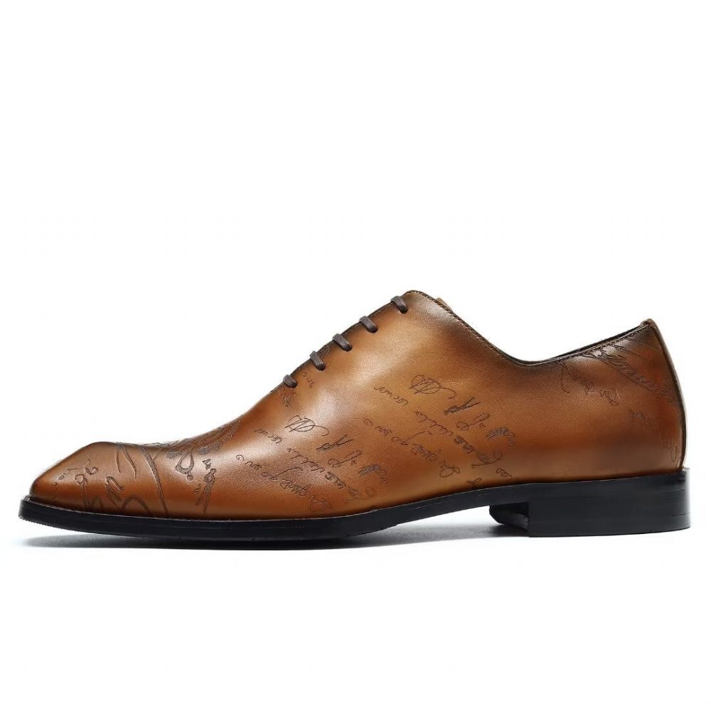 Chaussures Formelles Pour Hommes Richelieu Cuir Oxford - Marron