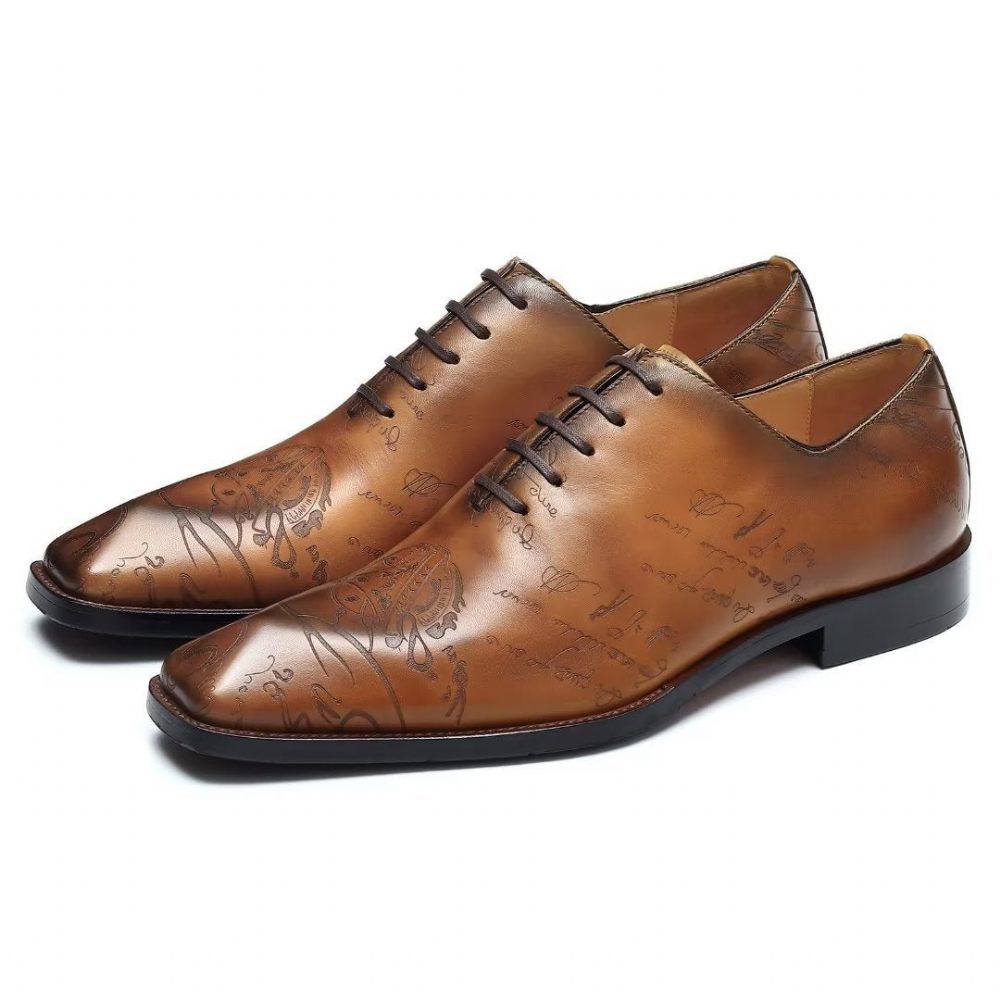 Chaussures Formelles Pour Hommes Richelieu Cuir Oxford - Marron