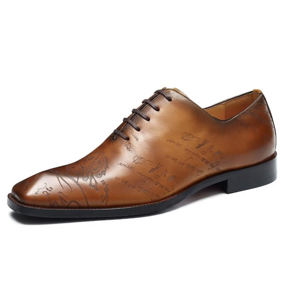 Chaussures Formelles Pour Hommes Richelieu Cuir Oxford - Marron