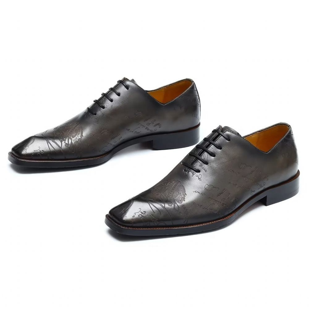 Chaussures Formelles Pour Hommes Richelieu Cuir Oxford - Gris