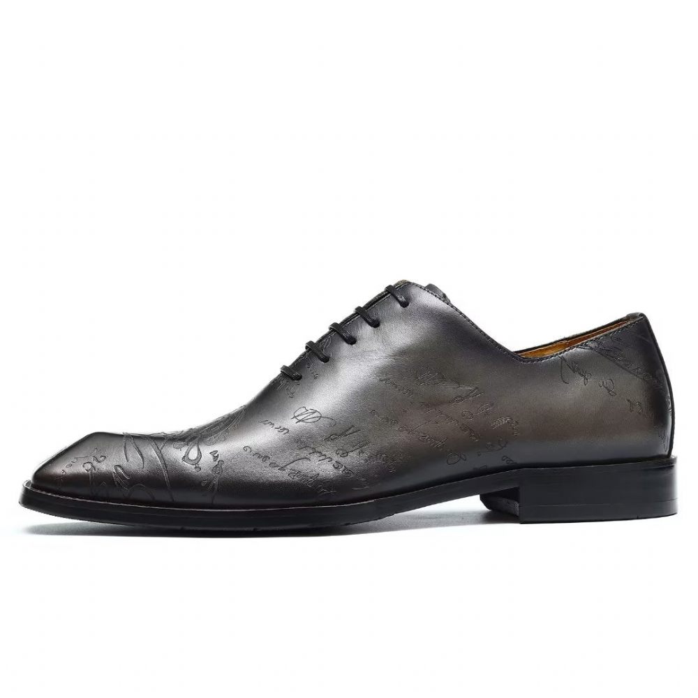 Chaussures Formelles Pour Hommes Richelieu Cuir Oxford - Gris