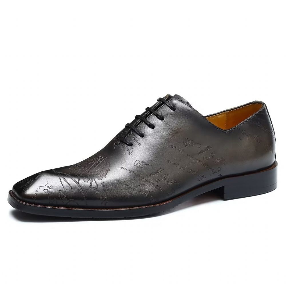 Chaussures Formelles Pour Hommes Richelieu Cuir Oxford - Gris