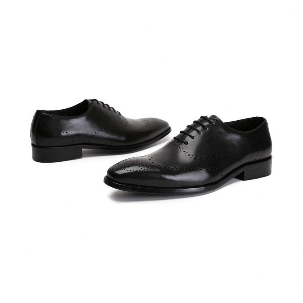 Chaussures Formelles Pour Hommes Richelieu Cuir Vache Exotique - Noir