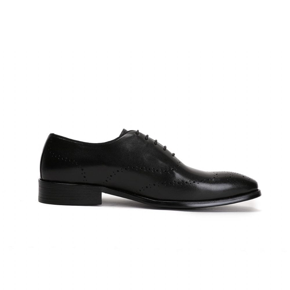 Chaussures Formelles Pour Hommes Richelieu Cuir Vache Exotique - Noir