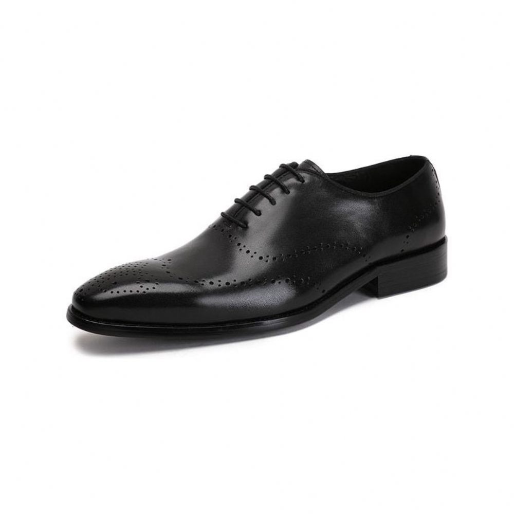 Chaussures Formelles Pour Hommes Richelieu Cuir Vache Exotique - Noir