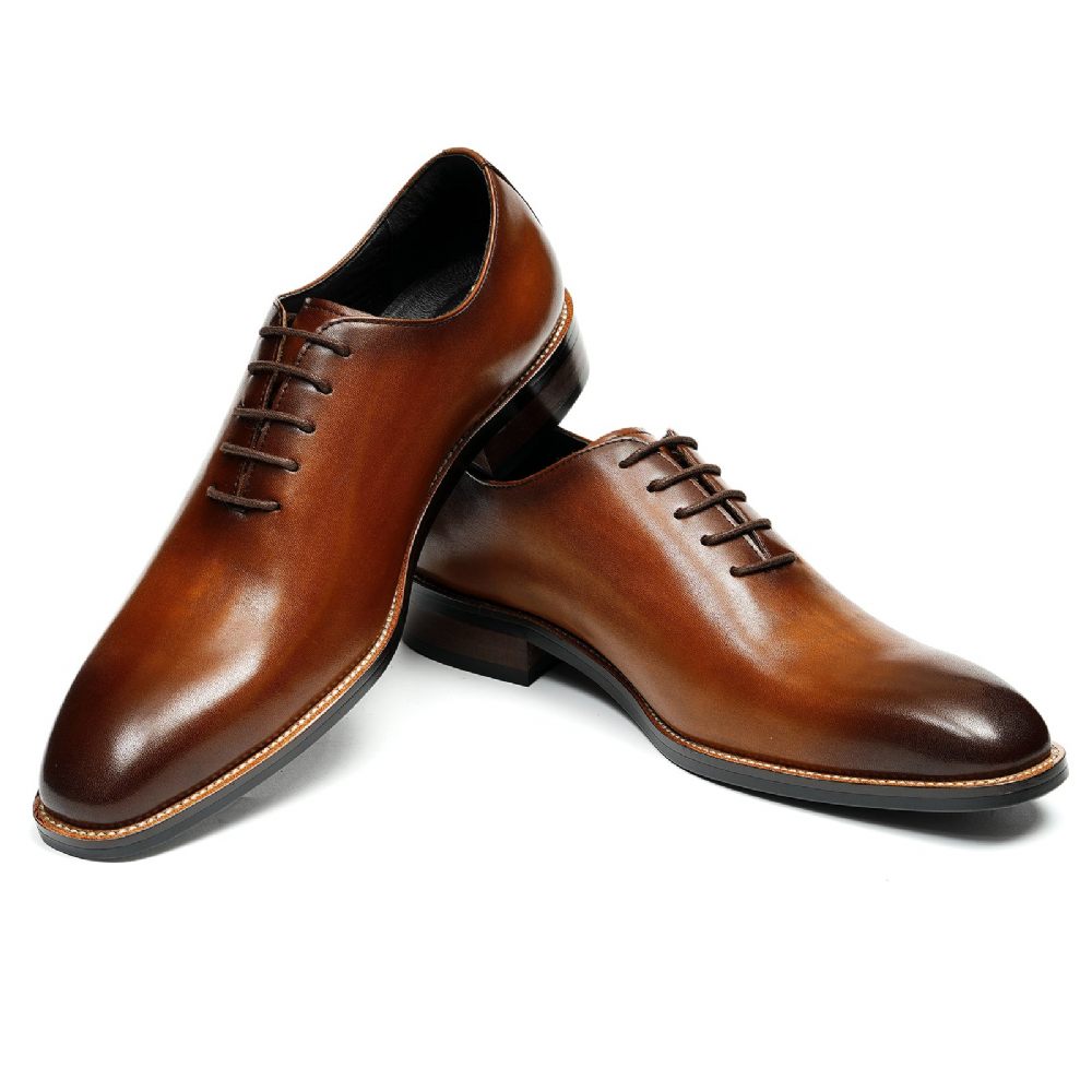 Chaussures Formelles Pour Hommes Richelieu Mariage À Boucle Marron Exotique - Marron