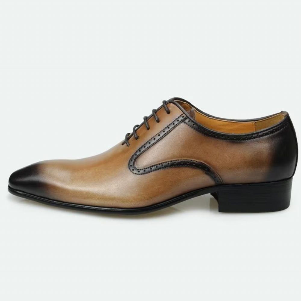 Chaussures Formelles Pour Hommes Richelieu Mariage Cuir Véritable Chic - Brun