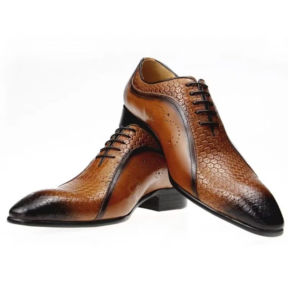 Chaussures Formelles Pour Hommes Richelieus Mariage Cuir Opulent - Marron