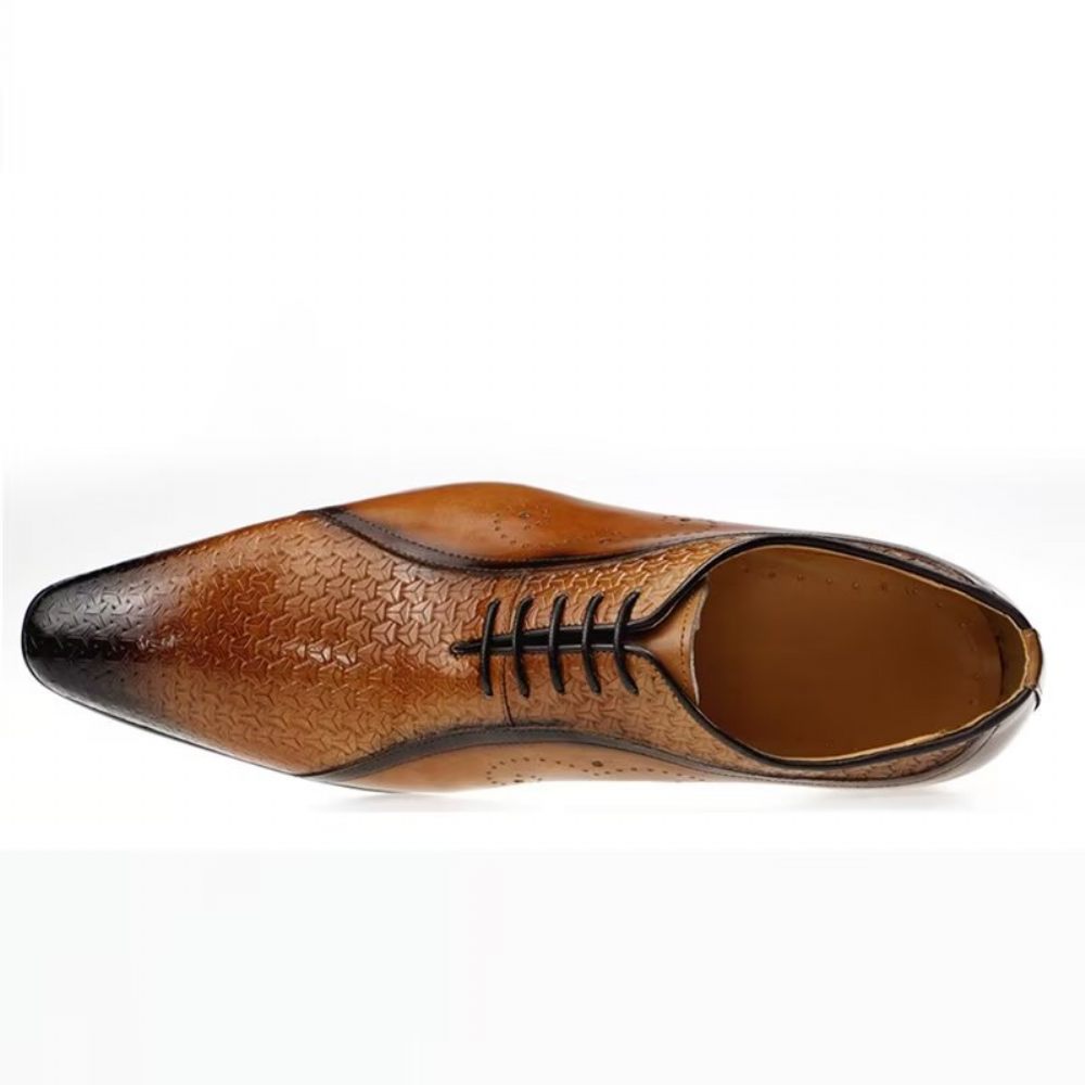 Chaussures Formelles Pour Hommes Richelieus Mariage Cuir Opulent - Marron