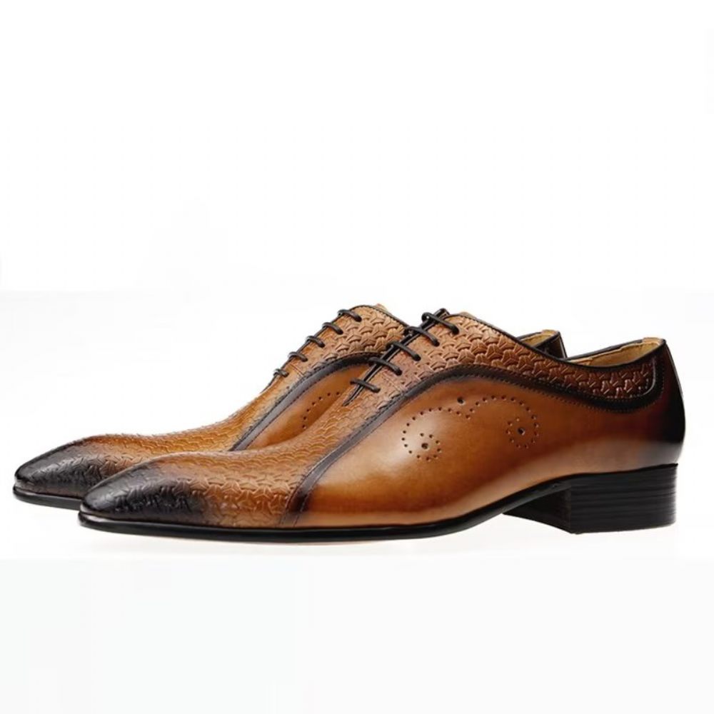 Chaussures Formelles Pour Hommes Richelieus Mariage Cuir Opulent - Marron