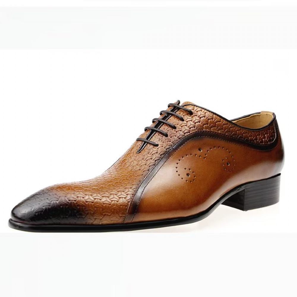 Chaussures Formelles Pour Hommes Richelieus Mariage Cuir Opulent - Marron