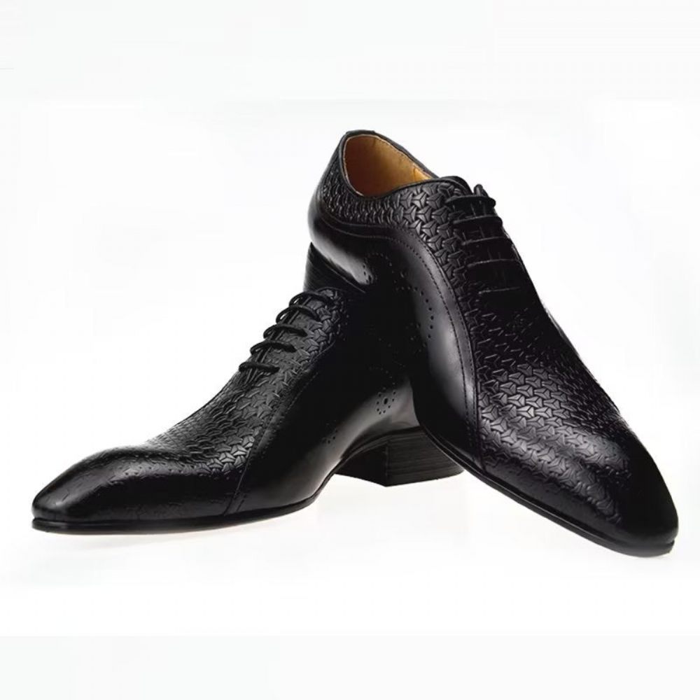 Chaussures Formelles Pour Hommes Richelieus Mariage Cuir Opulent - Noir