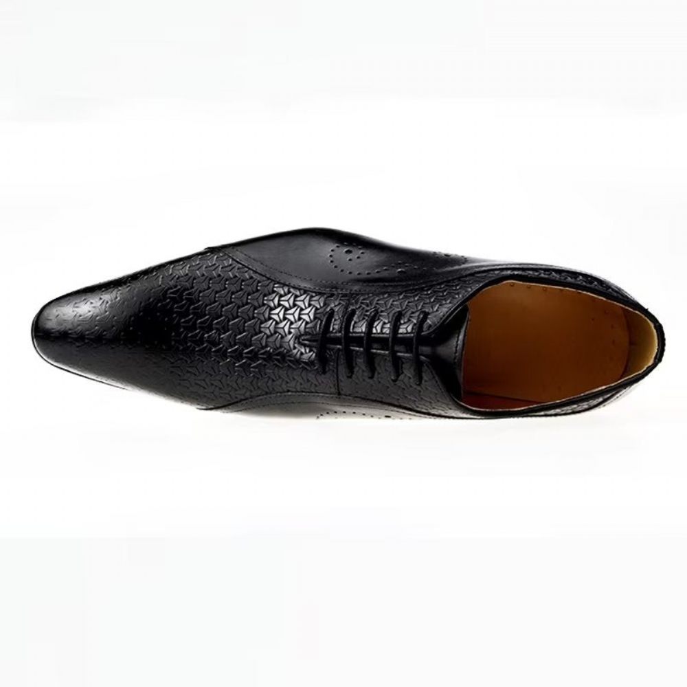 Chaussures Formelles Pour Hommes Richelieus Mariage Cuir Opulent - Noir