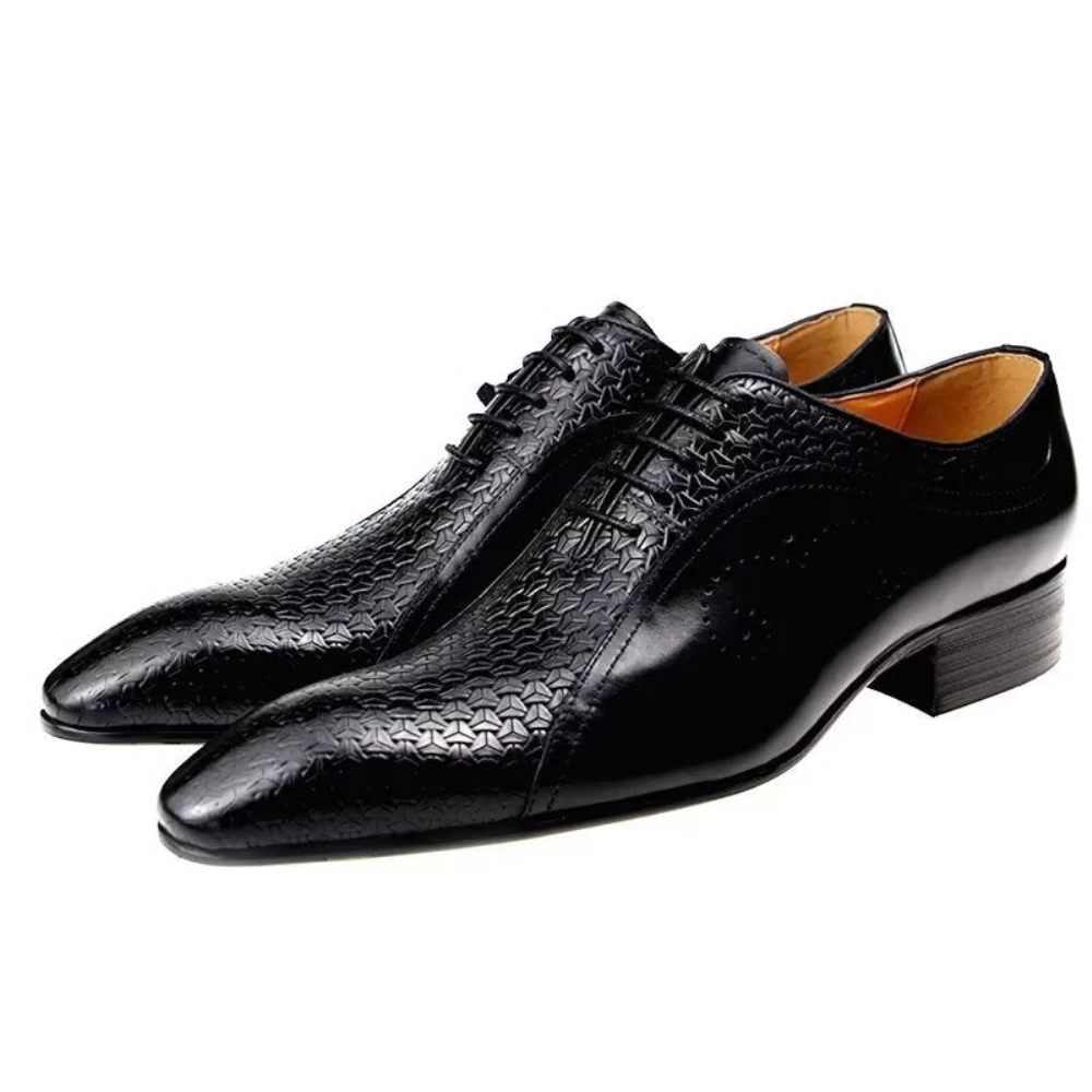 Chaussures Formelles Pour Hommes Richelieus Mariage Cuir Opulent - Noir