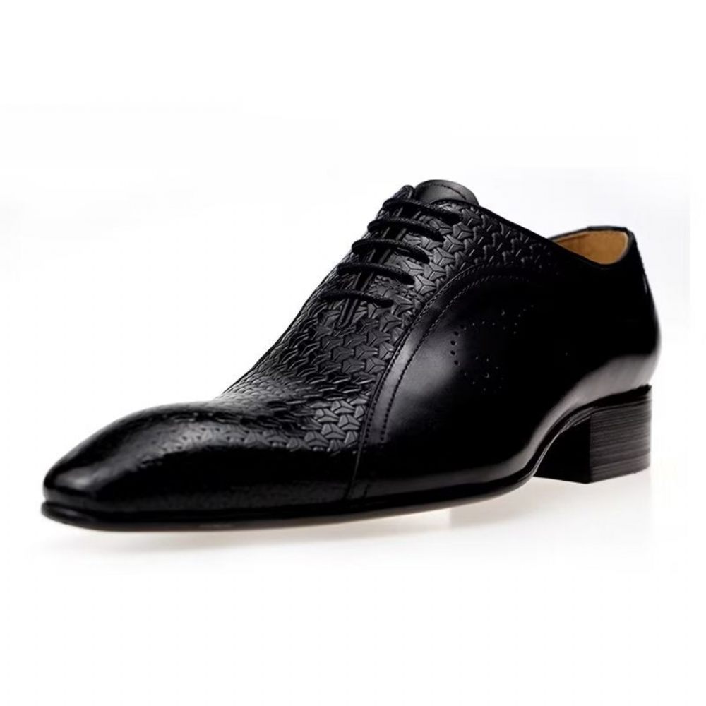 Chaussures Formelles Pour Hommes Richelieus Mariage Cuir Opulent - Noir