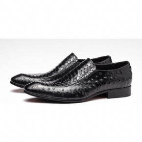 Chaussures Formelles Pour Hommes Richelieus Oxford À Enfiler Cuir Texture Croco