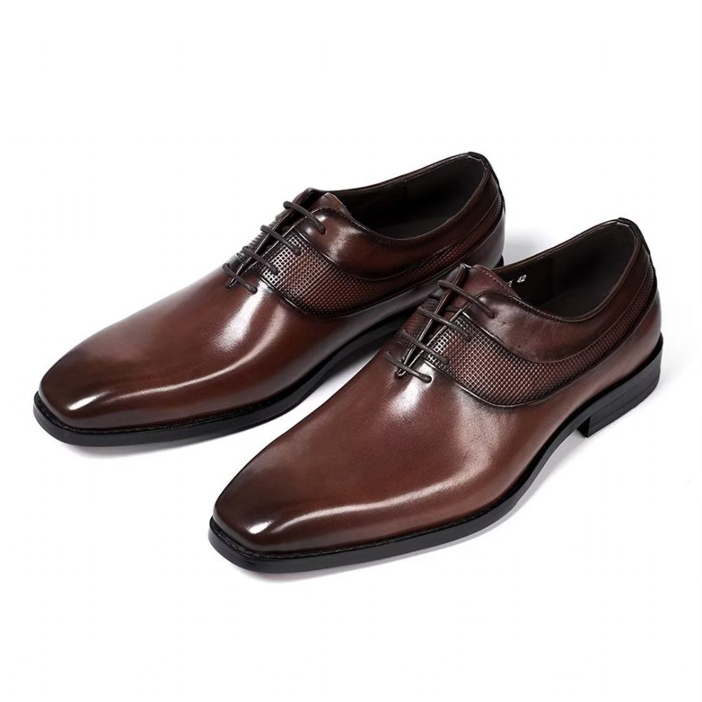 Chaussures Formelles Pour Hommes Robe D'entreprise Luxe Staples - Marron