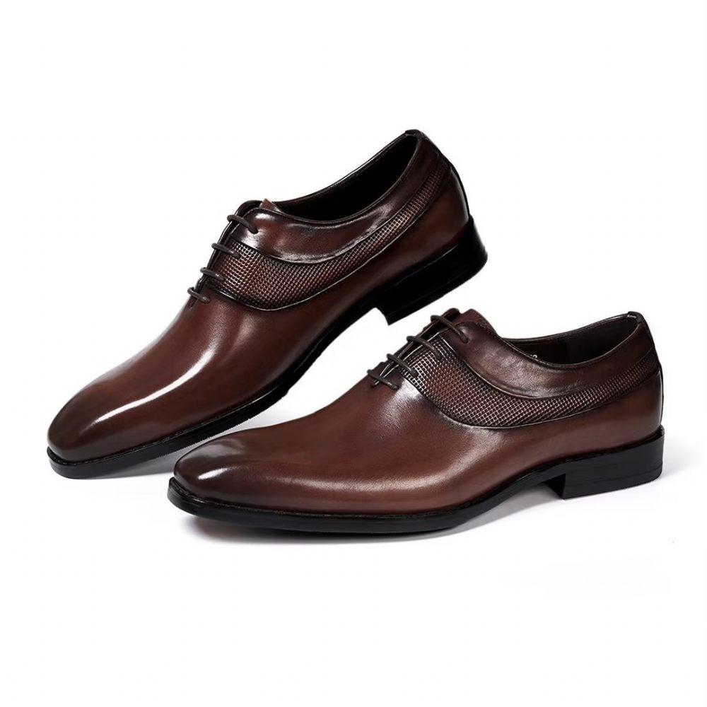 Chaussures Formelles Pour Hommes Robe D'entreprise Luxe Staples - Marron