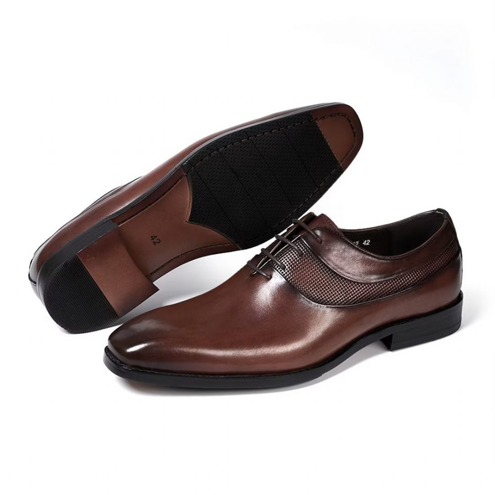 Chaussures Formelles Pour Hommes Robe D'entreprise Luxe Staples - Marron