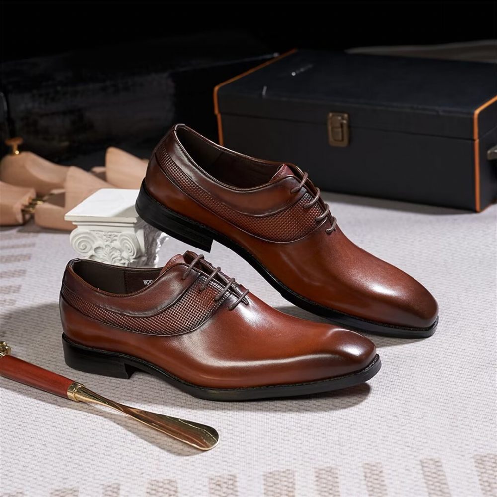 Chaussures Formelles Pour Hommes Robe D'entreprise Luxe Staples - Marron