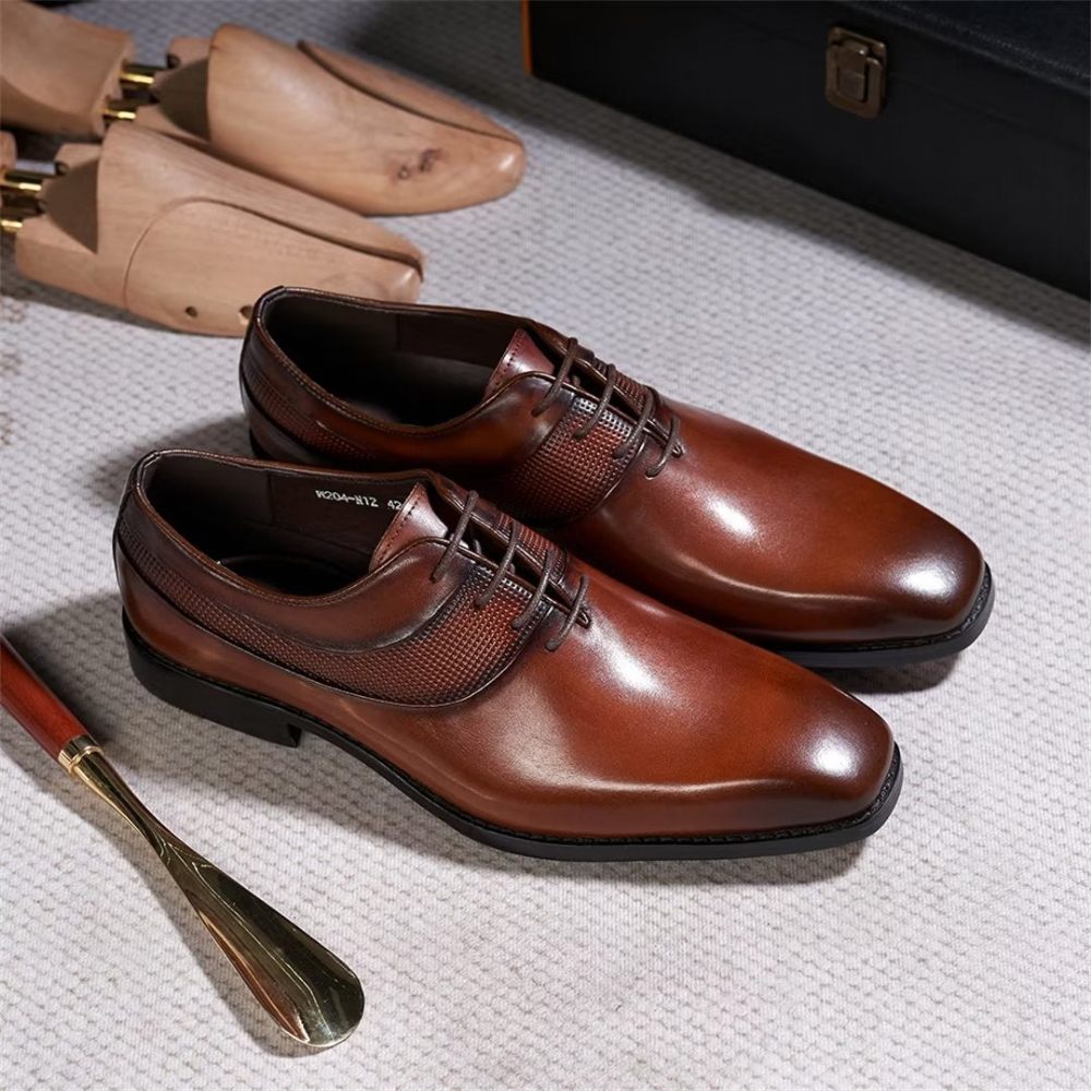 Chaussures Formelles Pour Hommes Robe D'entreprise Luxe Staples - Marron