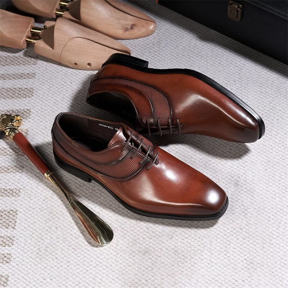 Chaussures Formelles Pour Hommes Robe D'entreprise Luxe Staples - Marron