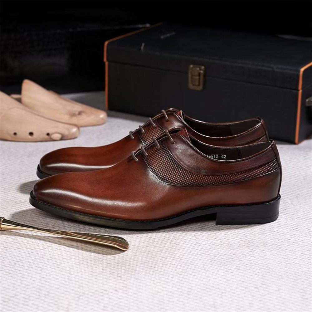 Chaussures Formelles Pour Hommes Robe D'entreprise Luxe Staples - Marron