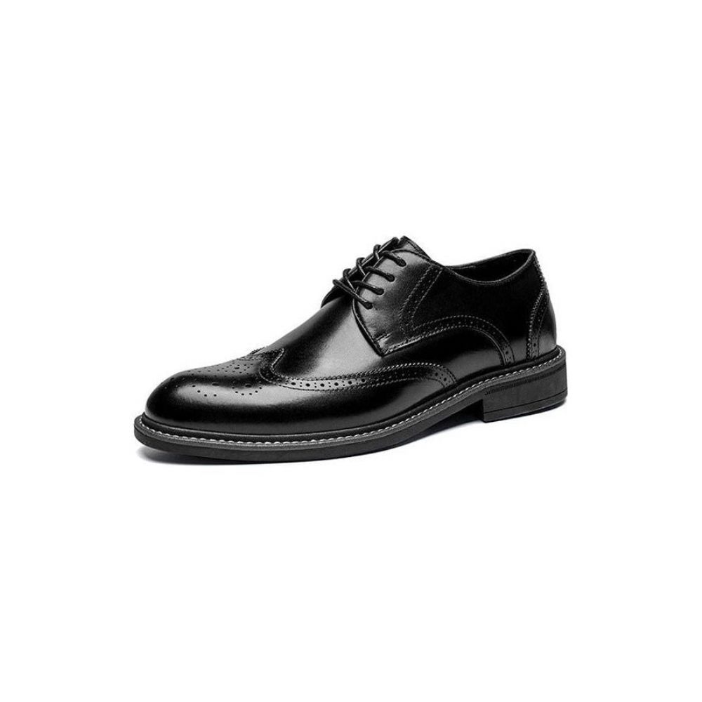 Chaussures Formelles Pour Hommes Robe Mariée Texturées Exquises - Noir