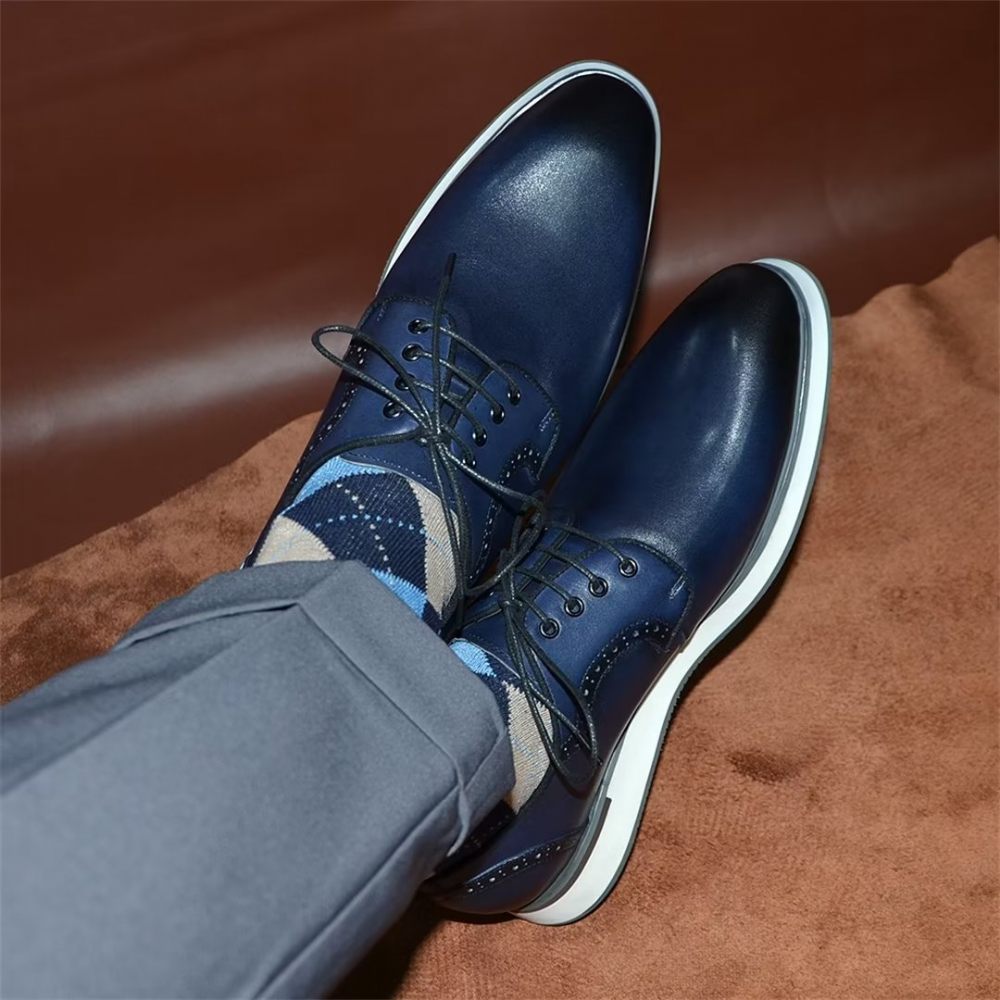 Chaussures Formelles Pour Hommes Robe Urbaine Élégante À Lacets Élégance - Bleu