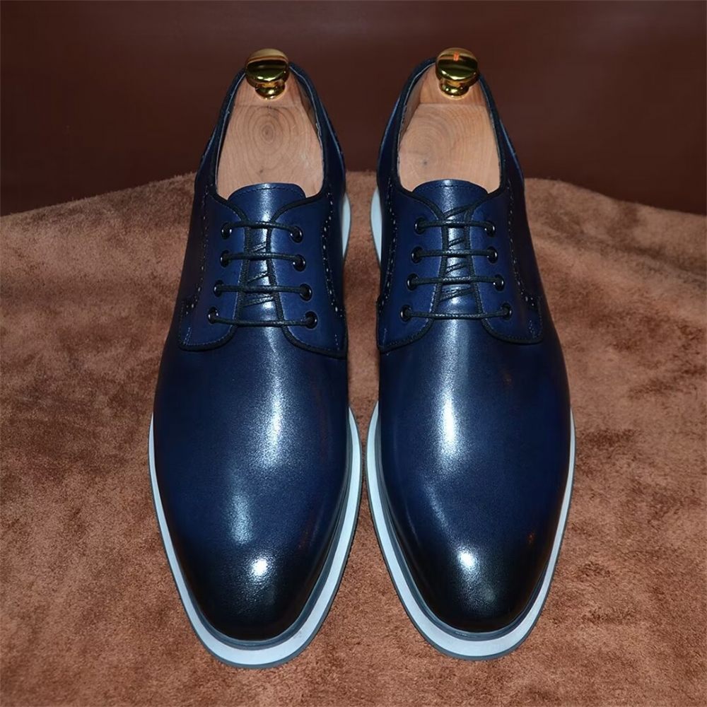 Chaussures Formelles Pour Hommes Robe Urbaine Élégante À Lacets Élégance - Bleu