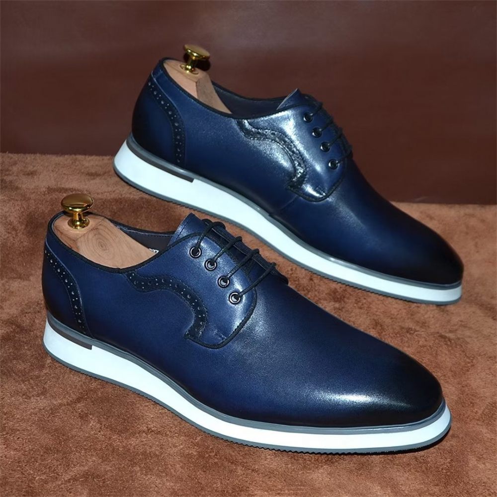 Chaussures Formelles Pour Hommes Robe Urbaine Élégante À Lacets Élégance - Bleu