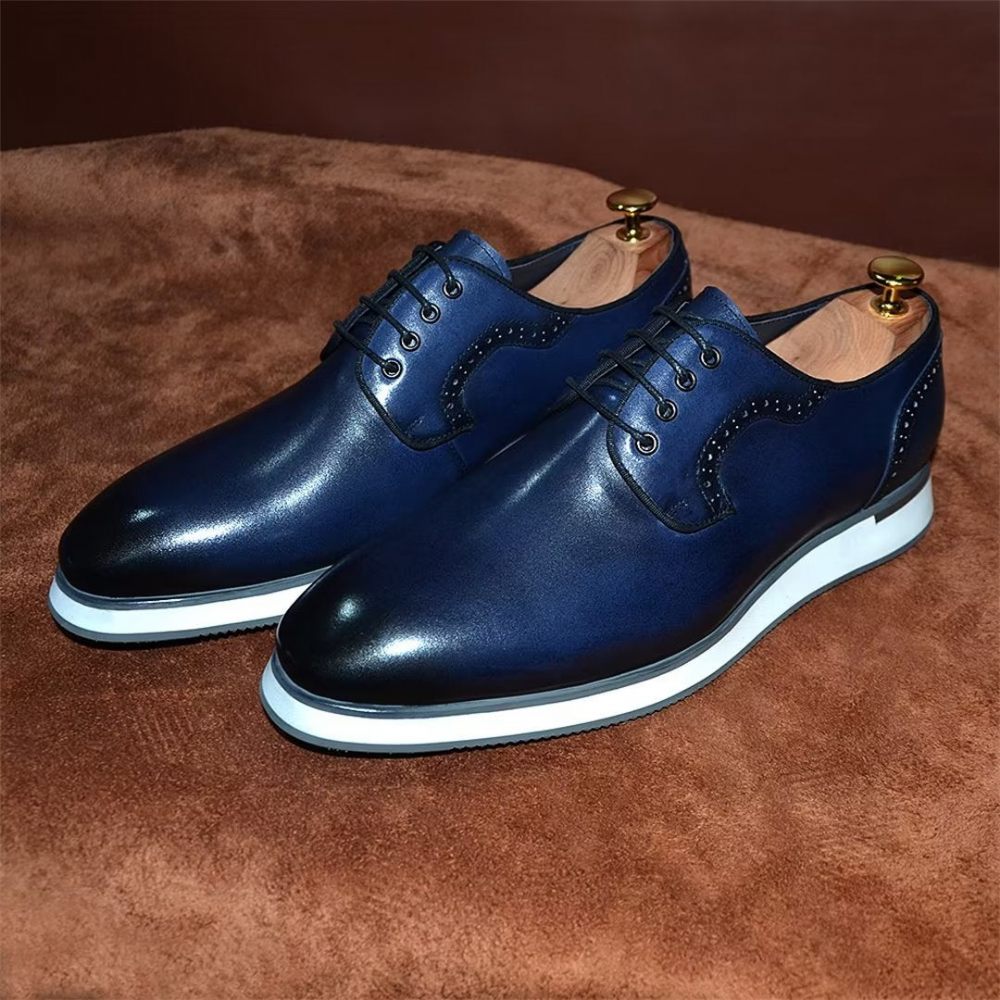 Chaussures Formelles Pour Hommes Robe Urbaine Élégante À Lacets Élégance - Bleu