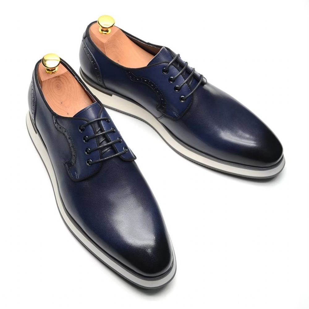 Chaussures Formelles Pour Hommes Robe Urbaine Élégante À Lacets Élégance - Bleu