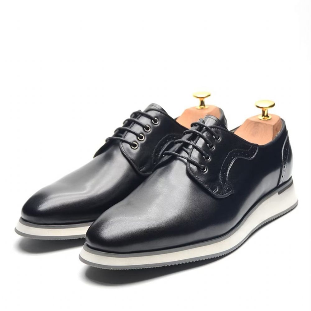 Chaussures Formelles Pour Hommes Robe Urbaine Élégante À Lacets Élégance - Noir