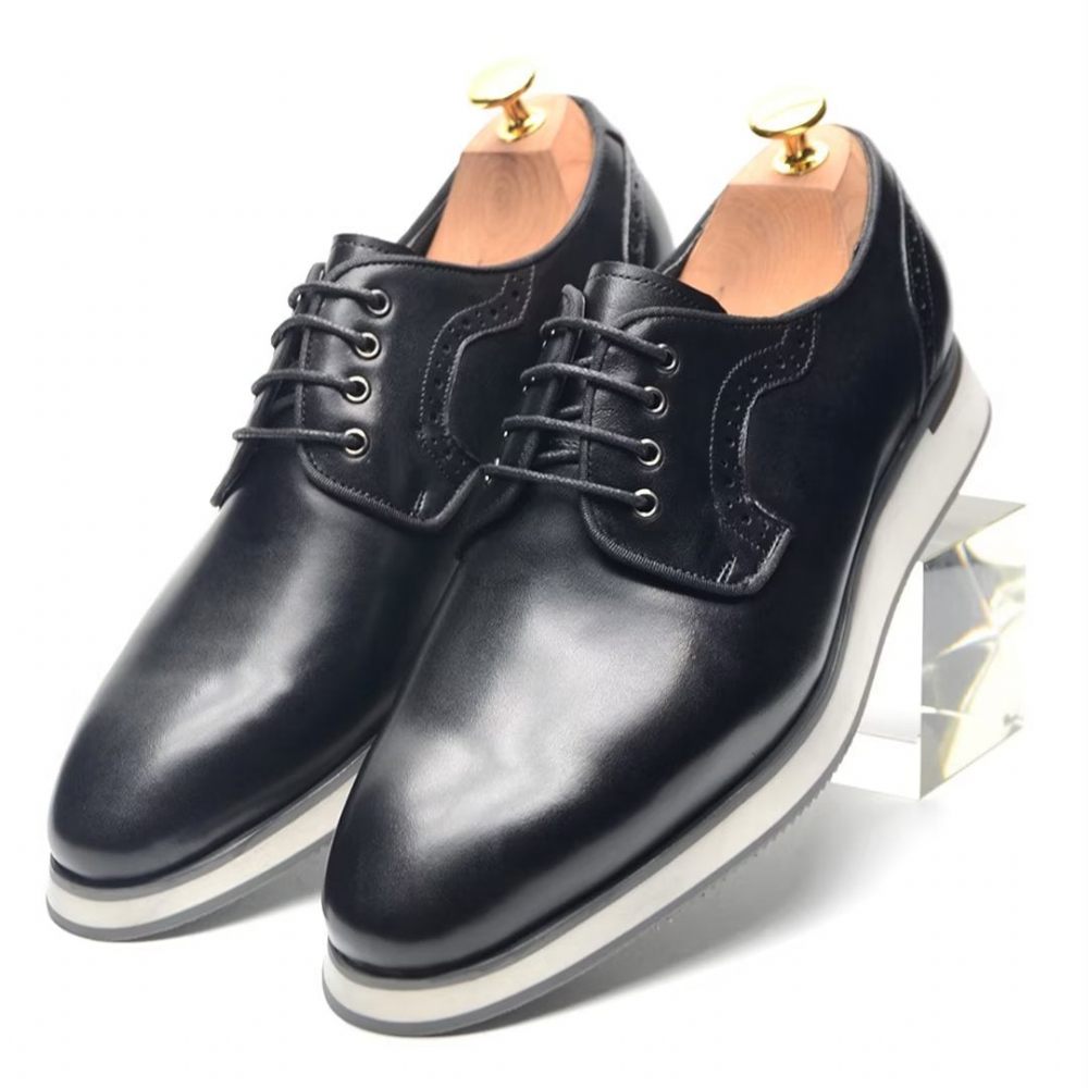 Chaussures Formelles Pour Hommes Robe Urbaine Élégante À Lacets Élégance - Noir