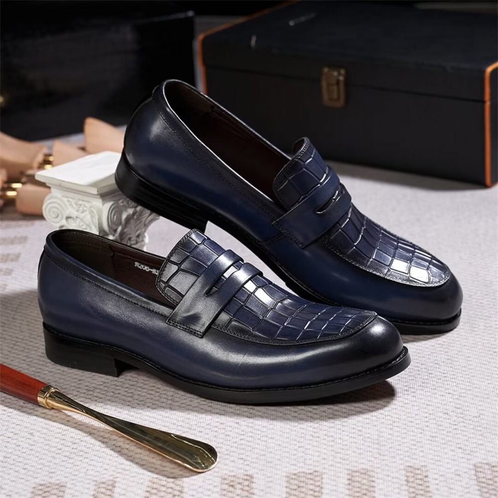 Chaussures Formelles Pour Hommes Sartorial Splendor Habillées À Enfiler - Bleu