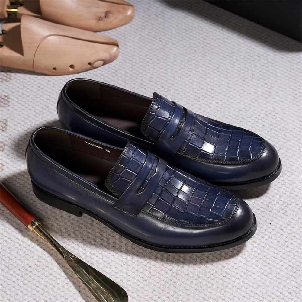 Chaussures Formelles Pour Hommes Sartorial Splendor Habillées À Enfiler - Bleu